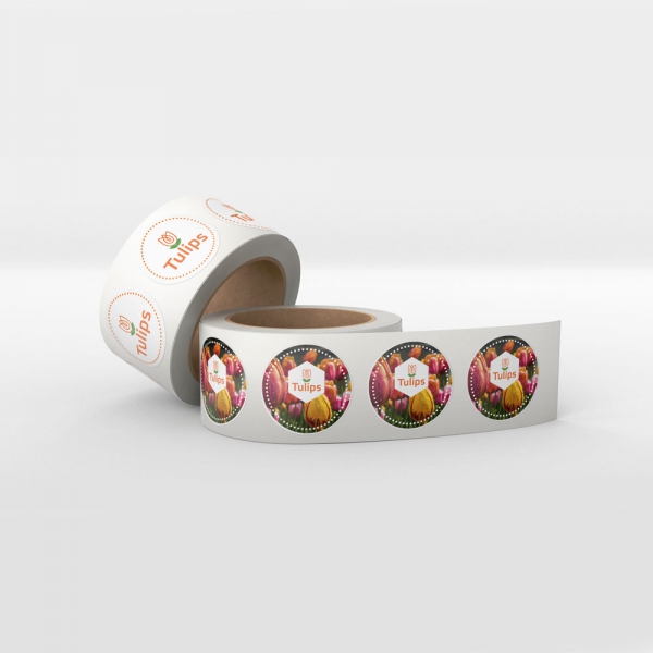 Kleine stickers op rol